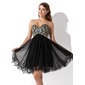 Empire Sweetheart Knee-Length Tulle Homecoming Dress With Beading (022009299)