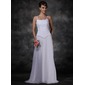 Coupe droite col en ondulé Traîne Watteau Mousseline Robe de Mariée avec Ondulé (002001169) Coupe droite col en ondulé Traîne Watteau Mousseline Robe de Mariée avec Ondulé (002001169)