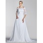 Ligne-A/Princesse Hors épaule Traine courte Mousseline Dentelle Robe de Mariée avec Perlé Pailleté (002004524) Ligne-A/Princesse Hors épaule Traine courte Mousseline Dentelle Robe de Mariée avec Perlé Pailleté (002004524)