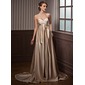 Empire Cœur Traine courte Satin Robe de Mariée avec Ondulé (002012194)