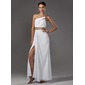 Ligne-A/Princesse Une epaule Longeur au sol Mousseline Robe de Bal de Promo avec Ondulé Brodé (018002453)