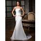 Coupe droite Sans bretelles Traine courte Satin Robe de Mariée avec Ondulé (002001683) Coupe droite Sans bretelles Traine courte Satin Robe de Mariée avec Ondulé (002001683)