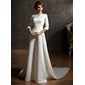 Ligne-A/Princesse Hors épaule Traîne Watteau Satin Robe de Mariée (002004779)
