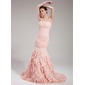 Sirene Sans bretelles Traine courte Mousseline Robe de Soirée avec Ondulé Brodé (017019418) Sirene Sans bretelles Traine courte Mousseline Robe de Soirée avec Ondulé Brodé (017019418)