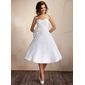 bal Cœur Longeur à mi jambe Taffetas Organza Robe de Mariée avec Ondulé Plume Fleurs (002012097)
