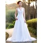 Ligne-A/Princesse Bretelles autour du cou Traîne Chapelle Organza Satin Robe de Mariée avec Perlé Sequins (002000386) Ligne-A/Princesse Bretelles autour du cou Traîne Chapelle Organza Satin Robe de Mariée avec Perlé Sequins (002000386)