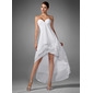 Keizer Sweetheart A-Symmetrisch Chiffon Schoolgala Jurk met Roes Kraal (022003344)