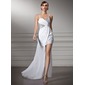 Gaine Cœur Assymetrique Mousseline Robe de Bal de Promo avec Ondulé Brodé (018022506)
