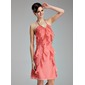 A-Line/Princess Halter Knee-Length Chiffon Homecoming Dress With Ruffle (022019637)