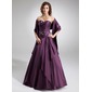 Ligne-A/Princesse Cœur Longeur au sol Taffetas Robe de Quinceanera avec Ondulé Perles (021020577)