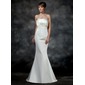 Sirene Cœur Traine courte Satin Robe de Mariée avec Ondulé Perlé (002011621)