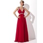 Ligne-A/Princesse Col V Longeur au sol Mousseline Robe de Bal de Promo avec Ondulé Brodé Pailleté (018004792)