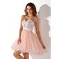 A-Line/Princess Sweetheart Short/Mini Organza Satin Homecoming Dress With Beading Sequins (022009078)
