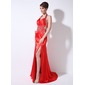Gaine Cœur Traîne Watteau Charmeuse Robe de Bal de Promo avec Ondulé Brodé (018005255)