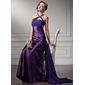 Gaine Col V Traîne Watteau Mousseline Charmeuse Robe de Bal de Promo avec Ondulé Brodé (018004881) Gaine Col V Traîne Watteau Mousseline Charmeuse Robe de Bal de Promo avec Ondulé Brodé (018004881)