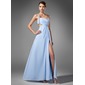 Ligne-A/Princesse Une epaule Longeur au sol Mousseline Robe de Bal de Promo avec Ondulé Brodé Pailleté (018005108) Ligne-A/Princesse Une epaule Longeur au sol Mousseline Robe de Bal de Promo avec Ondulé Brodé Pailleté (018005108)