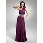 A-Lijn/Prinses Een-Schouder Vloerlengte Chiffon Avondjurk met Roes Kraal Bloem(En) (017014886)