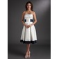 Ligne-A/Princesse Sans bretelles Mi-longues Satin Robe de Mariée avec Echarpes (002000067)