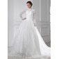 bal Col montant Traîne Chapelle Satin Tulle Robe de Mariée avec Ondulé Dentelle Perlé (002015462) bal Col montant Traîne Chapelle Satin Tulle Robe de Mariée avec Ondulé Dentelle Perlé (002015462)